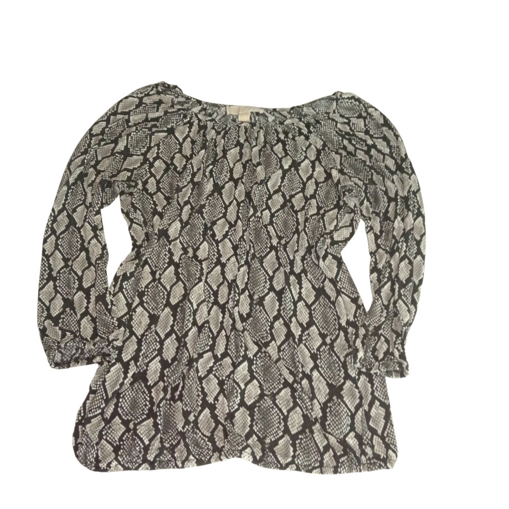 MICHAEL KORS   Gray Black Smocked Tunic